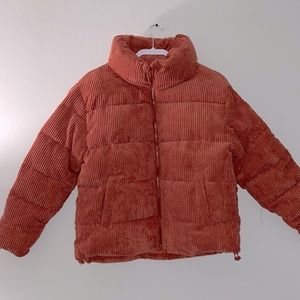Pink Platinum, Coral Puffer Jacket, Size: L